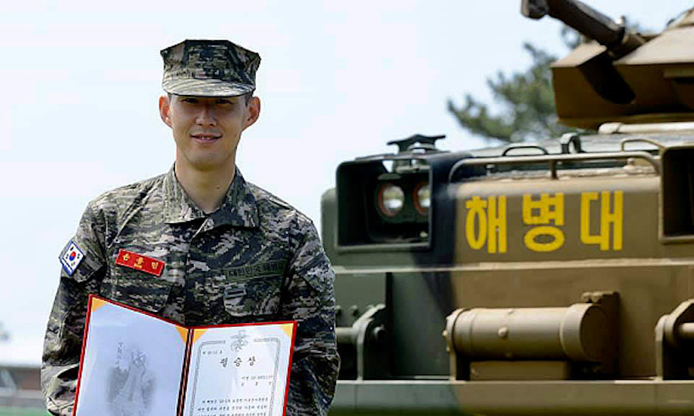 Heung Min Son terminó su servicio militar en Corea del Sur