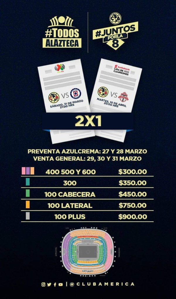 ¿Dónde comprar boletos para el partido América vs Cruz Azul?