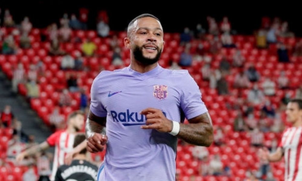 Memphis Depay anotó su primer gol con el Barcelona en LaLiga